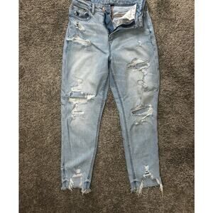 American Eagle Size 4 Short Highest Rise MOM Jean Distressed